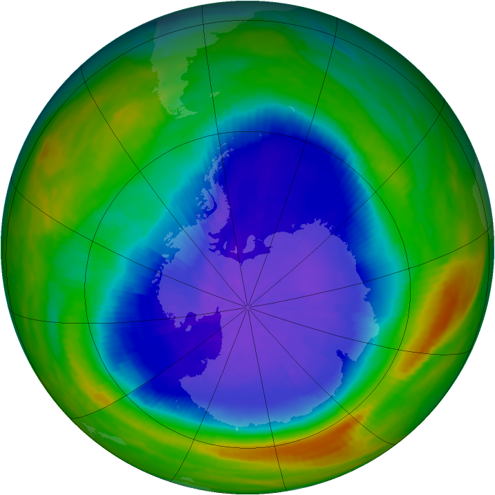 Antarctic ozone map for 02 October 1987